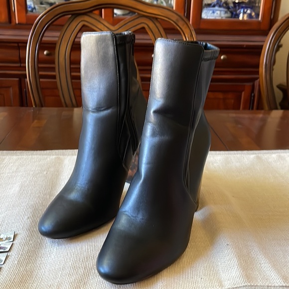 ALDO Aurella black Boots booties size 8 4” lucite heel - Picture 3 of 13